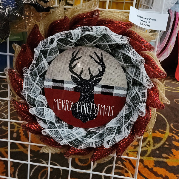 Glittered Deer Wreath