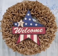 Welcome Burlap Star