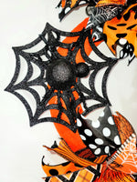 Spider Orange & Black Ribbon Wreath