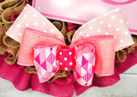 Breast Cancer Awareness Hope Burlap Ruffle Wreath