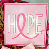 Breast Cancer Awareness Hope Burlap Ruffle Wreath