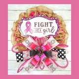 Fight like a Girl Breast Cancer Awareness Wreath