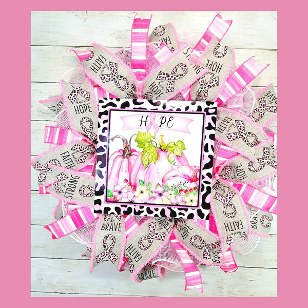 Hope Breast Cancer Awareness Pancake Wreath